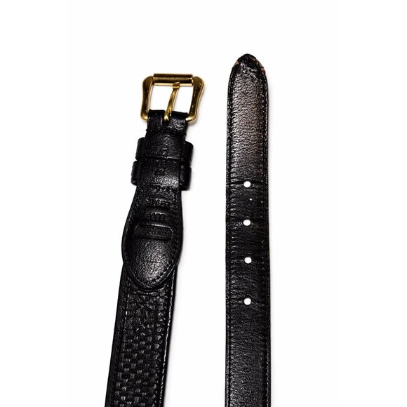 Coach Leather Designer Belt 3855 Black Basket Weave Brass Buckle, 42" / 105 CM - Picture 6 of 6